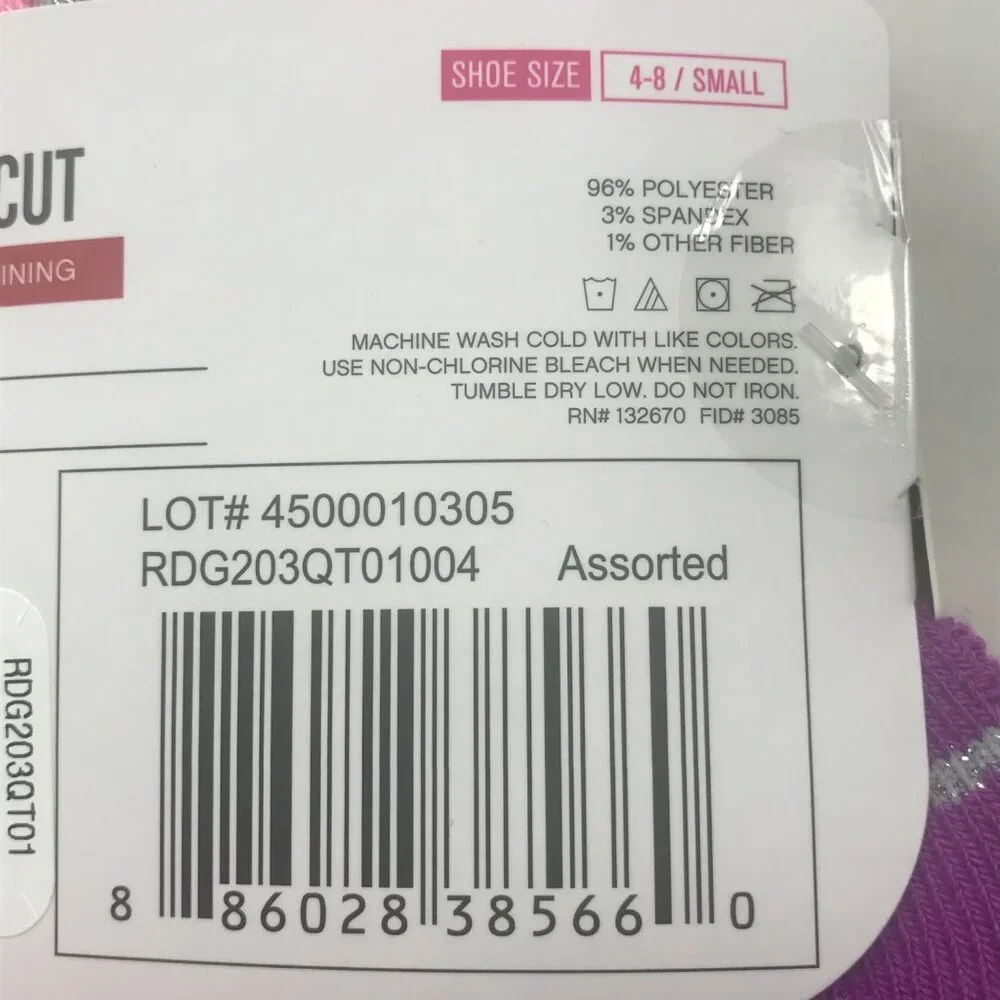 6 Pack Reebok Girl's Quarter Cut Socks Assorted Colors Size Small Shoe 4-8 New